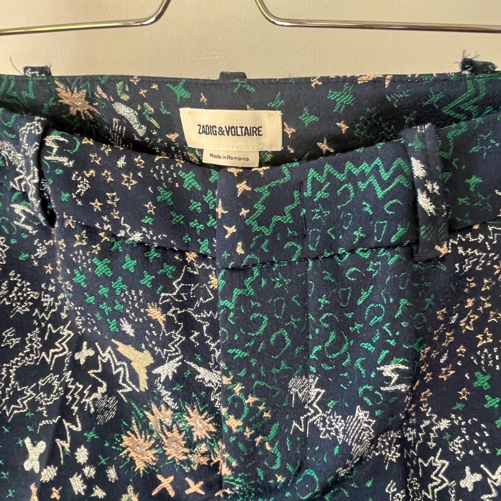 ZADIG & VOLTAIRE Posh Mixed-Print Metallic Jacquard Cropped Trousers - Picture 4 of 12